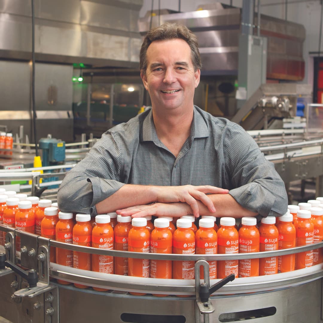 Jeff Church at the Suja Juice production line